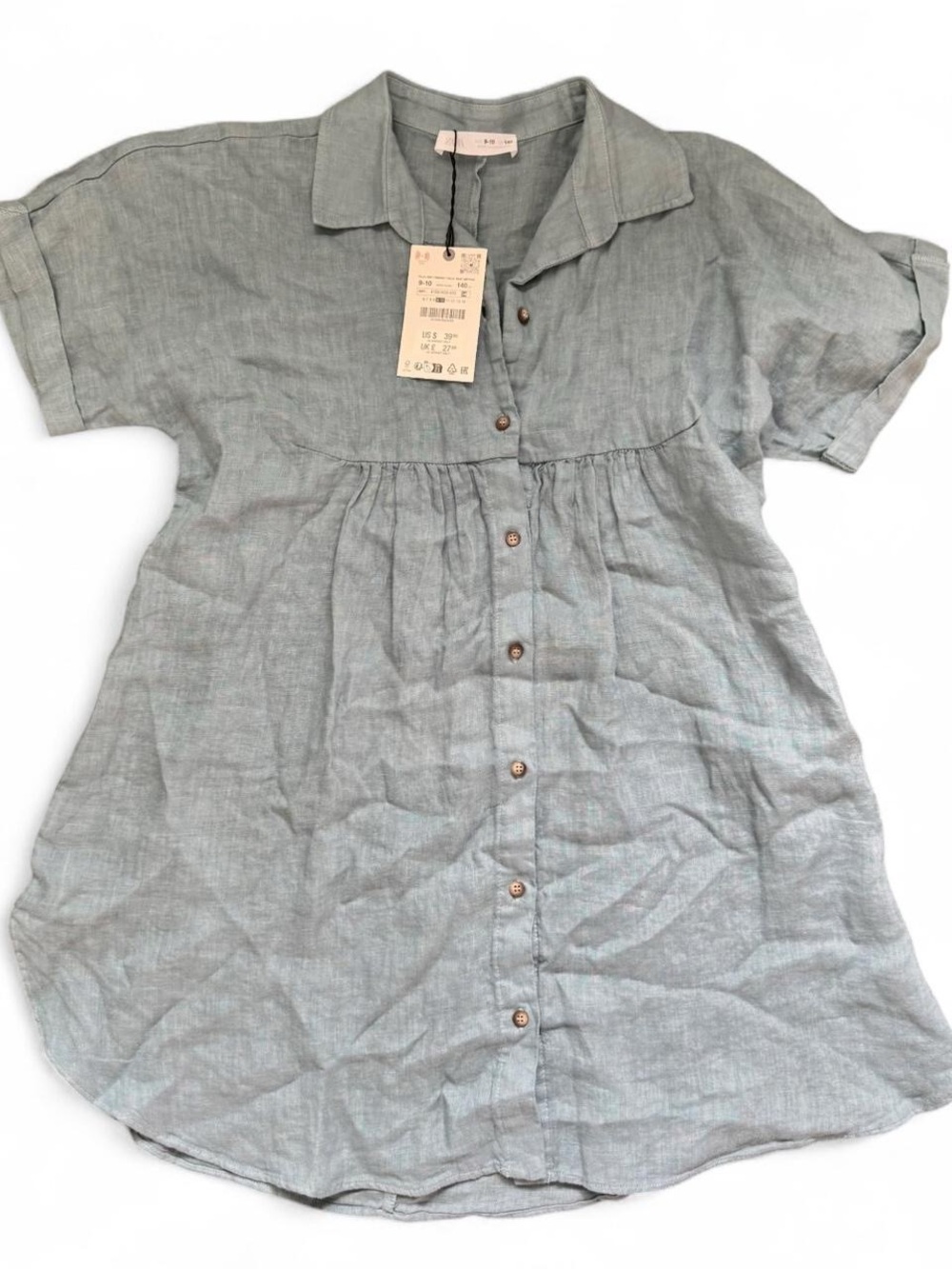 Blue Zara Button-Up Dress